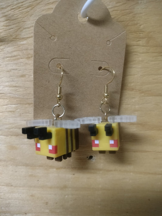 Minecraft Bee Earrings