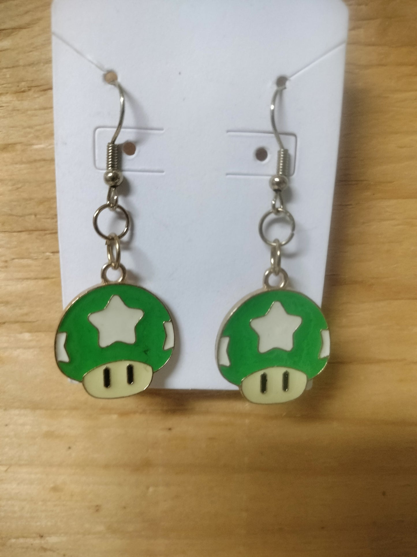 Green Mushroom Earrings